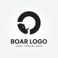 Boar logo design for company branding and business vector