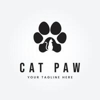 gato pata silueta logo vector diseño