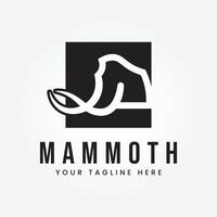 mammoth head logo icon design. flat vector simple element illustration