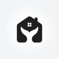 Whale house logo vector with creative concept design