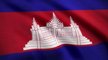 Animated flag of Cambodia - seamless loop. Cambodia Flag. Background Seamless Looping Animation. 4K High Definition Video. Flag of Cambodia. Background Seamless Looping Animation. video