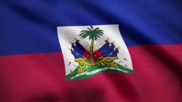 vlag van Haïti achtergrond naadloos lus animatie. vlag van Haïti golvend in de wind. naadloos looping video