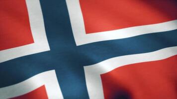 Seamless Loopable Flag of Norway. Flag of Norway waving in the wind - highly detailed fabric texture - seamless looping video