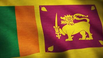 animado bandeira do sri lanka - desatado laço. sri lanka bandeira fechar acima realista animação desatado ciclo video