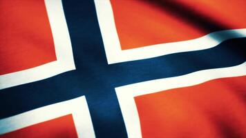 sin costura en bucle bandera de Noruega. bandera de Noruega ondulación en el viento - muy detallado tela textura - sin costura bucle video