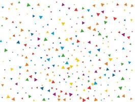 Triangular Confetti. Light Rainbow glitter confetti background. Colored festive texture. vector
