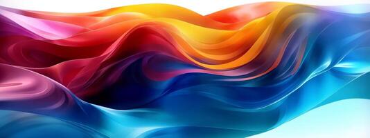 AI generated An abstract artwork with vibrant colors, smooth waves, and a fluid texture. photo