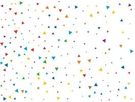 Wedding Triangular Confetti. Light Rainbow glitter confetti background. Colored festive texture vector