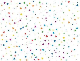 Triangular Confetti. Light Rainbow glitter confetti background. Colored festive texture. vector