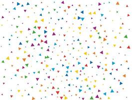 Triangular Confetti. Light Rainbow glitter confetti background. Colored festive texture. vector