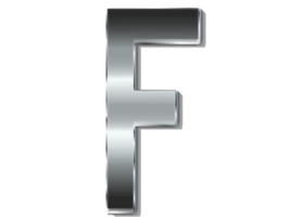 lettre F métallique style png