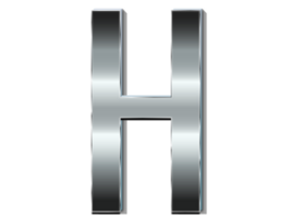 lettera h metallico effetti png