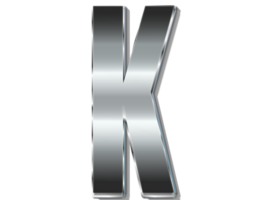 LETTER K ALPHABET METAL EFFECT png