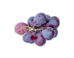 Top view of small bunch of red grapes fruits isolated with clipping path in png file format