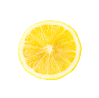 Top view of yellow lemon half isolated with clipping path in png file format