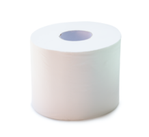 Tissue paper roll prepared for use in toilet or restroom isolated with clipping path and shadow in png file format