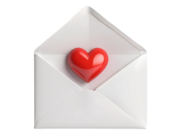 AI generated 3D Rendering Envelope With Red Heart png