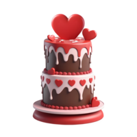 ai generato 3d interpretazione San Valentino torta png