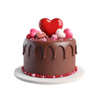 AI generated 3D Rendering Valentine's Cake png