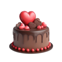 ai généré 3d le rendu la Saint-Valentin gâteau png