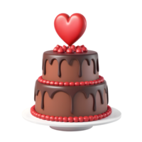 AI generated 3D Rendering Valentine's Cake png