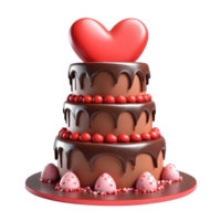 ai generiert 3d Rendern Valentinstag Kuchen png