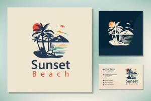 Sunset Beach Coast Island vector