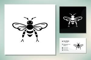 diseño de imágenes prediseñadas de logotipo de abejorro de abeja de miel de arte lineal de dibujos animados vector