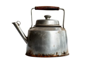 AI generated Old metal kettle with clipping path PNG