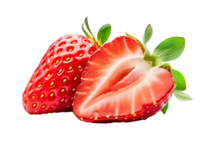 ai généré juteux fraise avec moitié tranché png