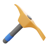 Pick axe 3d icon isolated 3d illustration png