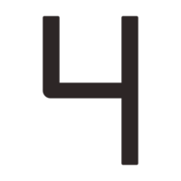 black number four design for decoration png