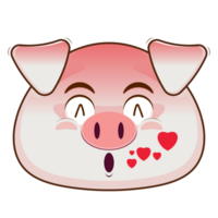 cerdo silbido amor cara dibujos animados linda png