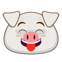 porc espiègle visage dessin animé mignonne png