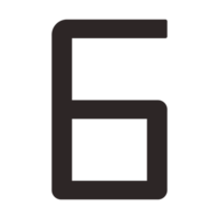 black number six design for decoration png