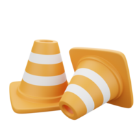 traffic cones 3d icon isolated 3d illustration png