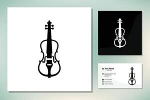 violín viola violín violonchelo con bajo clave música Nota instrumento logo vector