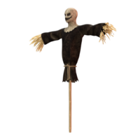 a scarecrow on a stick with a skeleton on it png