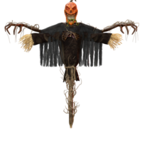 en scarecrow med en pumpa på topp av den png