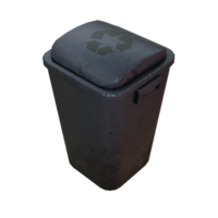 ein schwarz Müll können mit ein Recycling Symbol auf es png