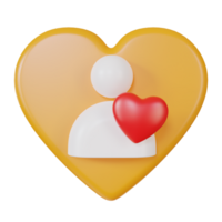 coração fofa 3d ícone para a amante png