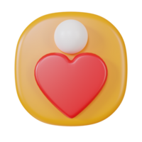 cuore carino 3d icona per il amante png