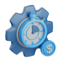 3d rendering time management isolated useful for business, analytics, web, money and finance design png