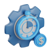 3d rendering time management isolated useful for business, analytics, web, money and finance design png