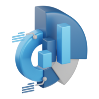 3d interpretazione statistica isolato utile per attività commerciale, analisi, ragnatela, i soldi e finanza design png