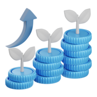 3d le rendu croissance isolé utile pour entreprise, analytique, la toile, argent et la finance conception élément png