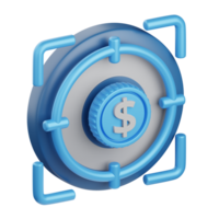 3d rendering target isolated useful for business, analytics, web, money and finance design element png