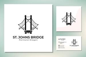 Silhouette of St. Johns Suspension Bridge vector