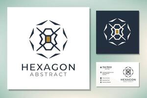 Simple Modern Hexagon Line Art vector