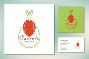 zanahorias panadería logo diseño inspiración vector